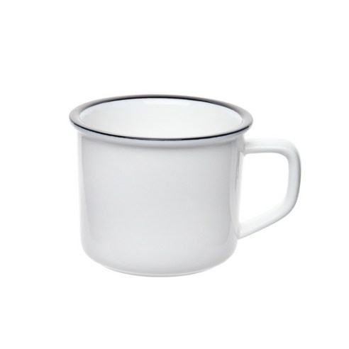 플라라 에나멜러스 머그 370ml, 화이트, 1개