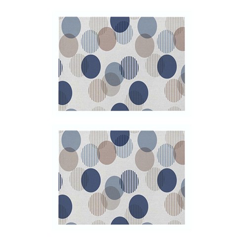 파라다이소 시크한 모던 기하학 패턴 린넨 아트 플레이스 매트 2p, 038, 32 x 21 cm