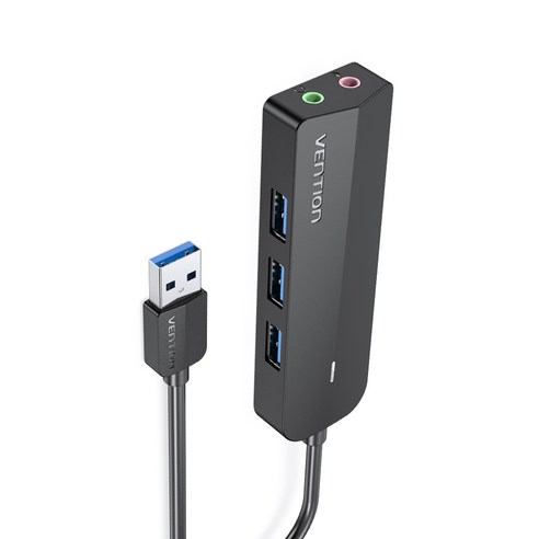 벤션 USB 사운드카드 USB 3.0 멀티허브 1m, 블랙, 6개