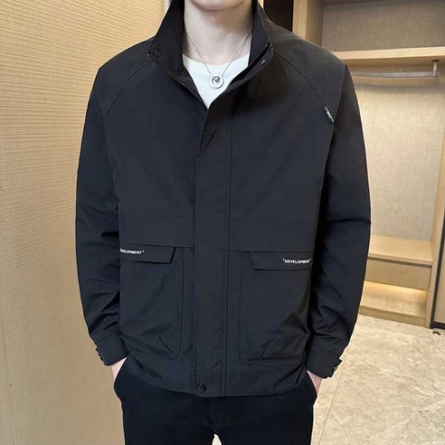 선빛 남성용 스넬즈 캐주얼 데일리 빅포켓 무지 심플 바람막이