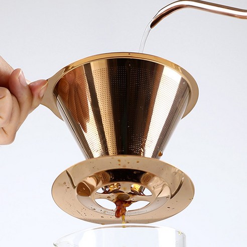 티타늄 코팅 이중망 커피필터 드리퍼로 풍부한 커피 경험