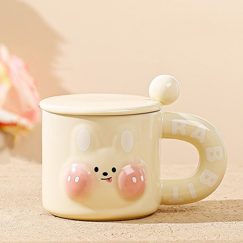 모던지 귀여운 토끼컵 360ml 9.2 x 8.3 cm YJ694, C, 1개