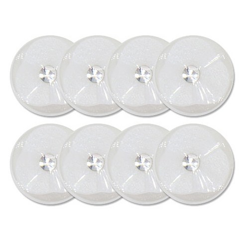 고급 큐빅 보석 단추 선염1 13mm, 8개, 화이트