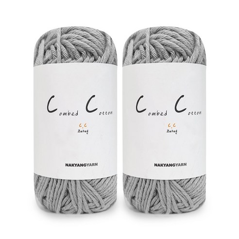 씨씨 코마면 뜨개실 순면실 50g x 2p, 219_그레이