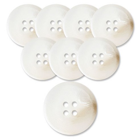 동대문단추왕 무광 코트 가디건 단추 15mm, 화이트플러스접시, 8개