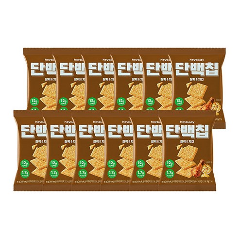 헤이바디 단백칩 갈릭 & 치킨 과자, 50g, 12개