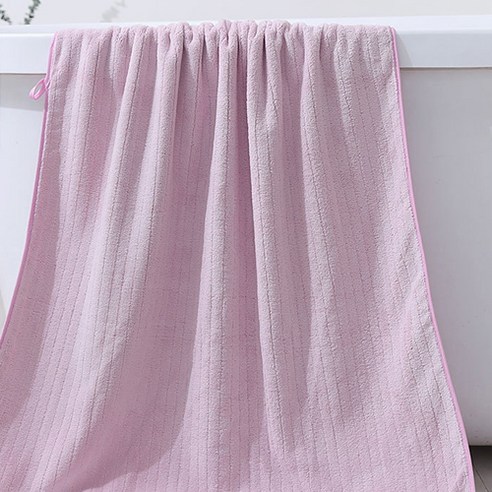 PDS리빙 심플 패턴 대형 비치 타올 290g, 세로퍼플, 1개