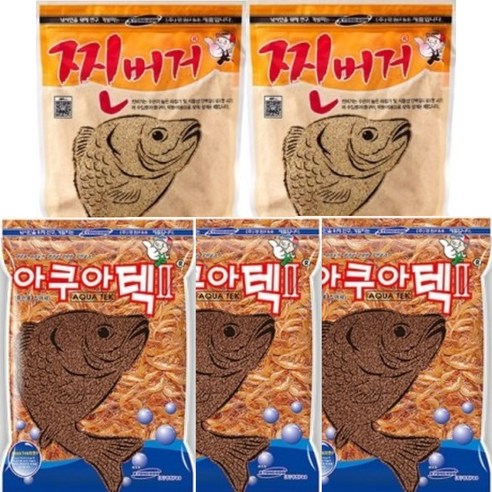아쿠아 323 떡밥 세트 아쿠아택2 3p + 찐버거 2p 민물용 파우더/분말형 블루계열 상품
