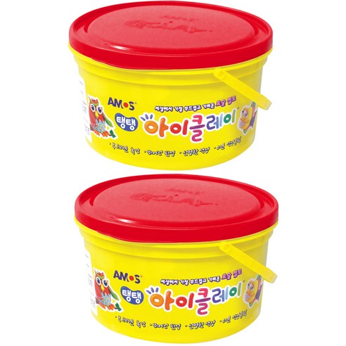 아모스 대용량 유아용 아이클레이 2p, 빨강, 600g, 2개