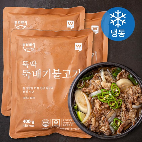 한인한식 뚝딱 뚝배기 불고기 (냉동), 400g, 3개 축산/계란 Best Top5