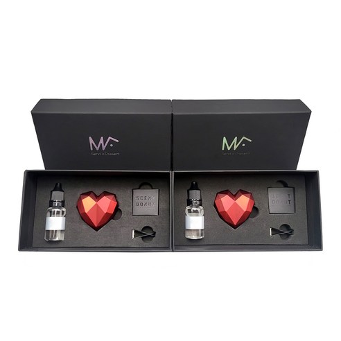 엠퓨처 차량용 하트 방향제 매트 레드 2p + 오일 15ml x 2p + 3cm 클립 2p + 오일솜 2p, 오일(블랙베리베이), 1세트