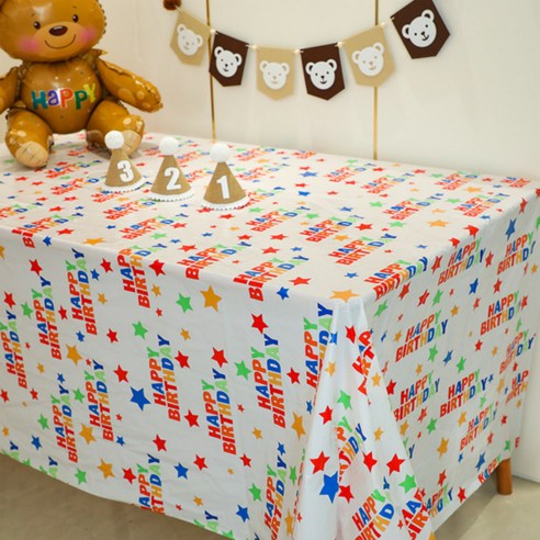 미니모 생일 파티 테이블 식탁보, B타입, 1개, 135 x 275 cm