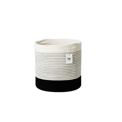 GUNU 홈인테리어 로프 다용도 바구니 25cm, 화이트블랙, 1개