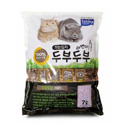 테비토퍼 두부두부 라벤더 가는입자 고양이 모래, 7L, 6개