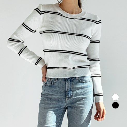 바블링브룩 여성용 데일리 스트라이프 니트