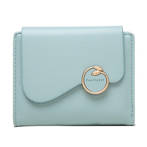 프리티지 물결 디자인 얇은 가죽 중지갑 – 나무잎 패턴 여성중지갑