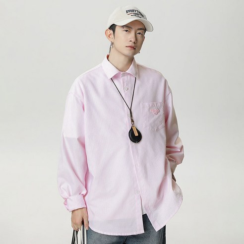 스타빈 남성용 헬로 포켓 스트라이프 셔츠