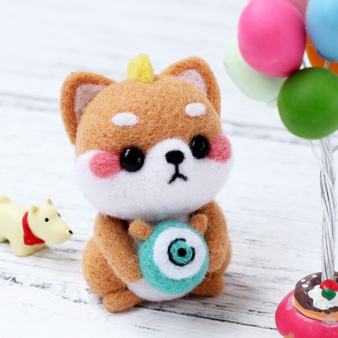 Healingcare 펠트 실 바늘 DIY 세트, 1세트, 17 빅아이드도그