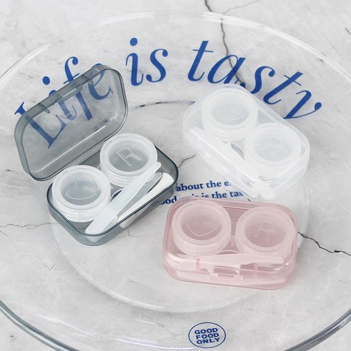 라피던트 반투명 하트 렌즈통 + 집게 + 뽁뽁이 세트 3개