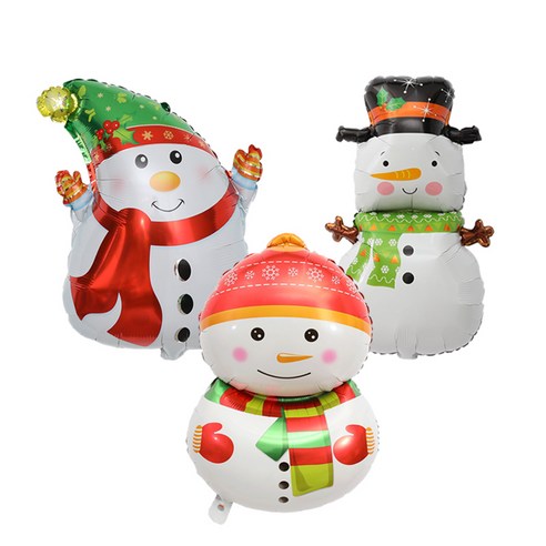 피앤비유니티 크리스마스 대형 눈사람 풍선, 랜덤발송, 2개