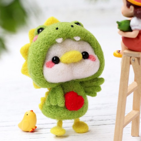 아트조이 DIY 양모펠트 키트, 1세트, 공룡오리