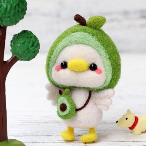 아트조이 DIY 양모펠트 키트, 1세트, 아보카도오리