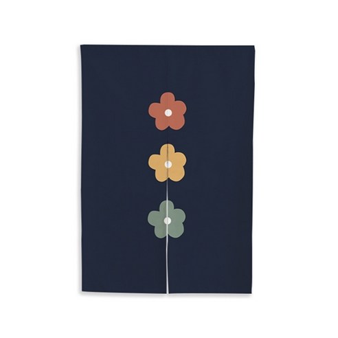 꽃 패턴 양문형 파티션 커튼 + 봉, TYPE 04