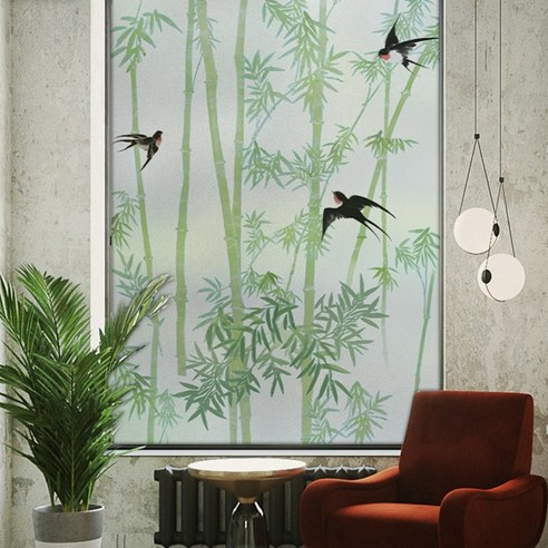 언헤브 마이홈 유리창 필름 시트지, 04대나무, 40 x 150 cm