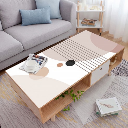 마켓에이 기하학 방수 PVC 테이블매트, TYPE14, 70 x 130 cm