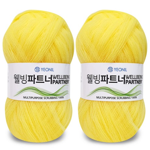 니뜨 웰빙파트너 수세미실 60g x 2p, 4 레몬, 1세트