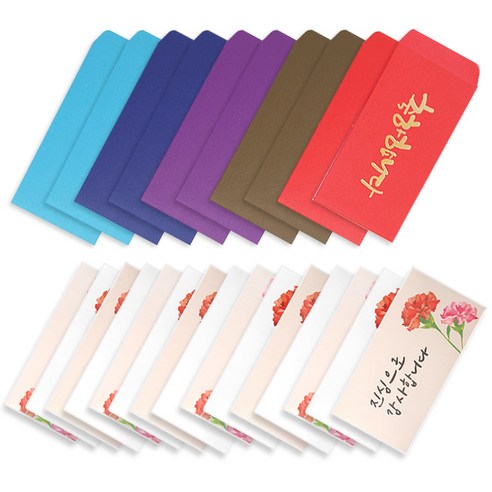 투영디자인 카네이션 캘리 돈봉투 15p + 골드캘리 세로 돈봉투 10p, 캘리돈봉투(랜덤발송), 골드캘리돈봉투(축하), 1세트