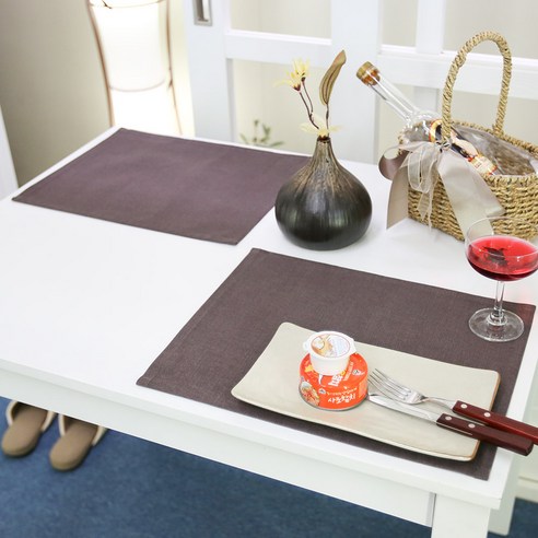 나산데코 면 테이블 매트, 모카, 40 x 30 cm