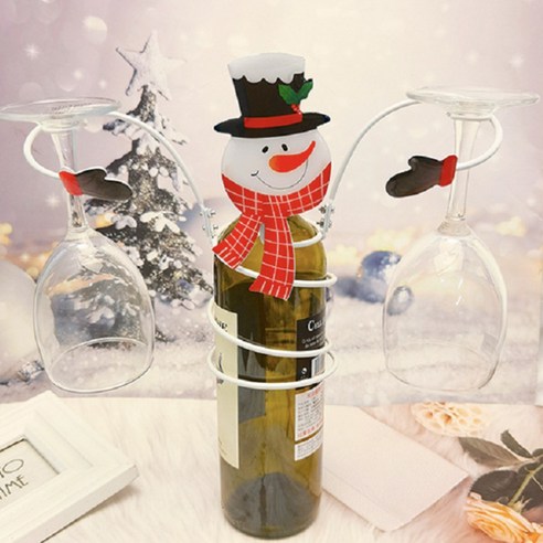 온메이커 크리스마스 와인잔 걸이, 눈사람, 1개