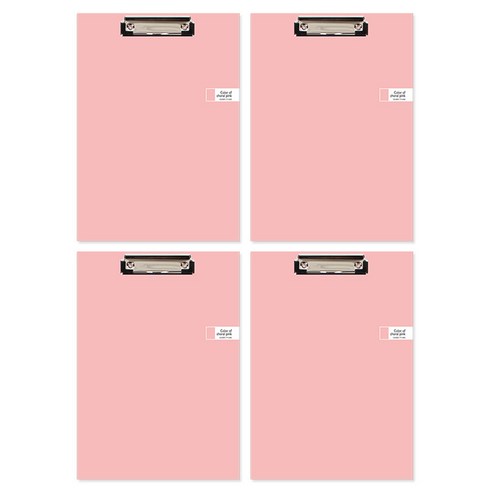 톡톡팬시 CMYK 컬러 클립보드 A4, 핑크, 4개