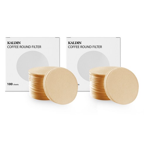 칼딘 모카포트 포터필터 더치커피기구 올 라운드 필터 브라운 53mm, 2개, 100개입