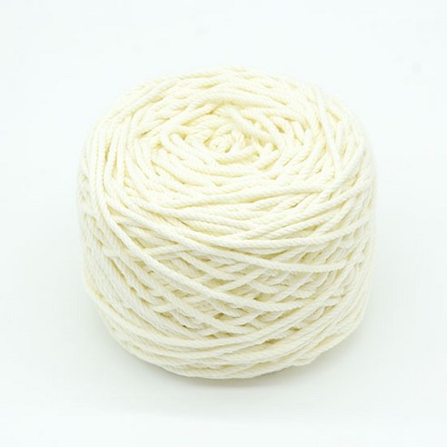 마크라메 색상면사 얇은 뜨개실 2.5mm 100g, 04 화이트, 70m