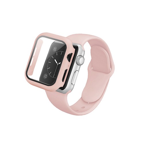 애플워치 2in1 스포츠밴드 스트랩 케이스(40mm 호환가능), 베이비핑크, 1개