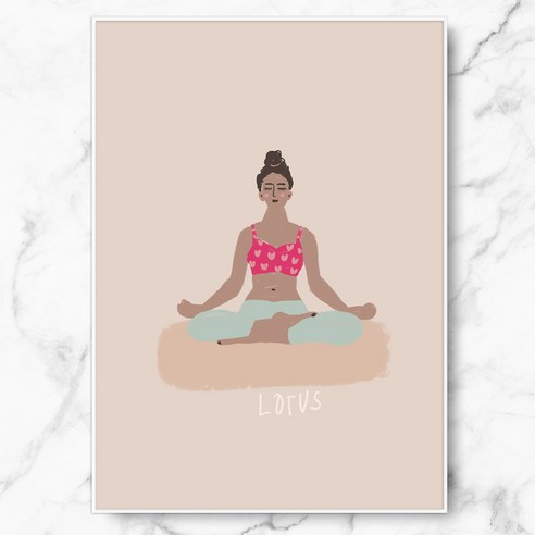 RYMD YOGA lotus 요가 메탈 액자, 화이트