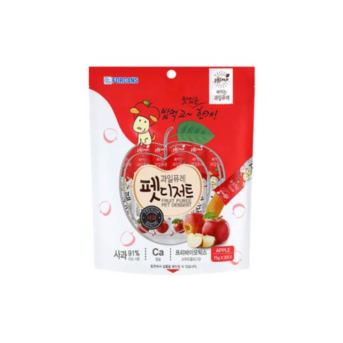 포켄스 반려견 과일퓨레 펫디저트 450g + 105g, 사과맛, 15g, 1세트