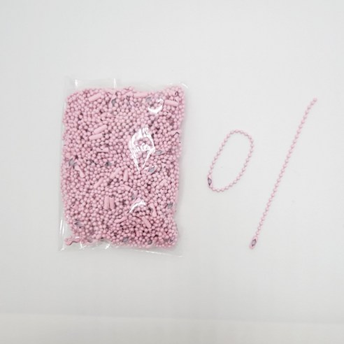 마다꾸미 볼체인 컬러군번줄 줄구슬 12cm, 라이트핑크, 100개