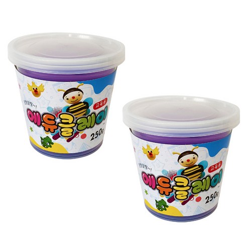 에듀클레이 유아용 클레이 2p, 보라, 250g, 2개