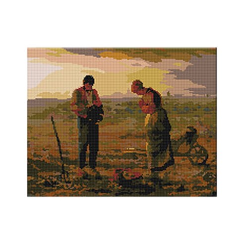 코쿼드 DIY 액자형 보석십자수 세트 40 x 50 cm, 밀레의 만종(DP519), 1세트