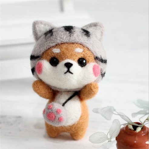 Healingcare 펠트 실 바늘 DIY 세트, 1세트, 35 고양이 시바거견