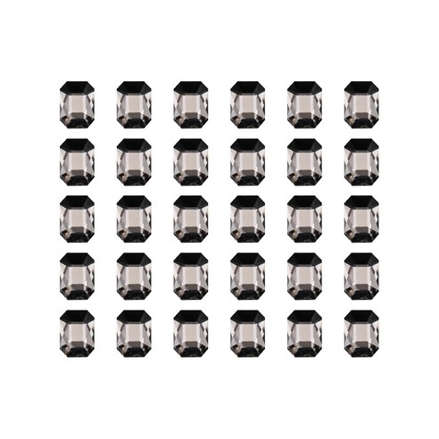 골드루쓰 에메랄드 컷 네일파츠, 무광블랙, 30개