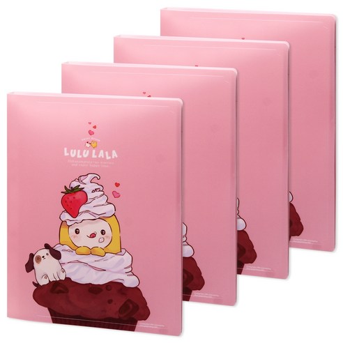 포포팬시 룰루랄라 클리어파일, 핑크, 4개