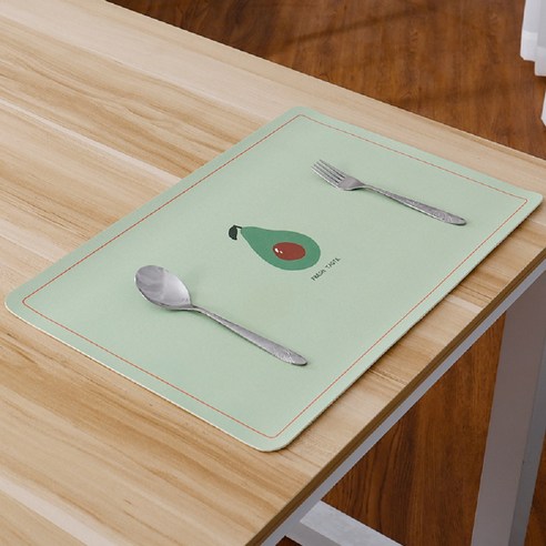브릴리홈 식탁 테이블 매트, 그린 아보카도 BH1157-5, 430 x 300 x 1.8 mm