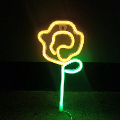 나비다 크로스오버 장미꽃 네온사인, 옐로우