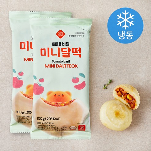 낭만부부 토마토바질 미니달떡 (냉동), 100g, 1개, 2개입