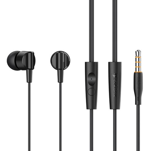 셀레브레이트 유선 스테레오 이어폰 3.5mm, G35, 블랙