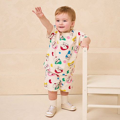 밀크마일 아동용 몽글몽글비숑 상하복 세트